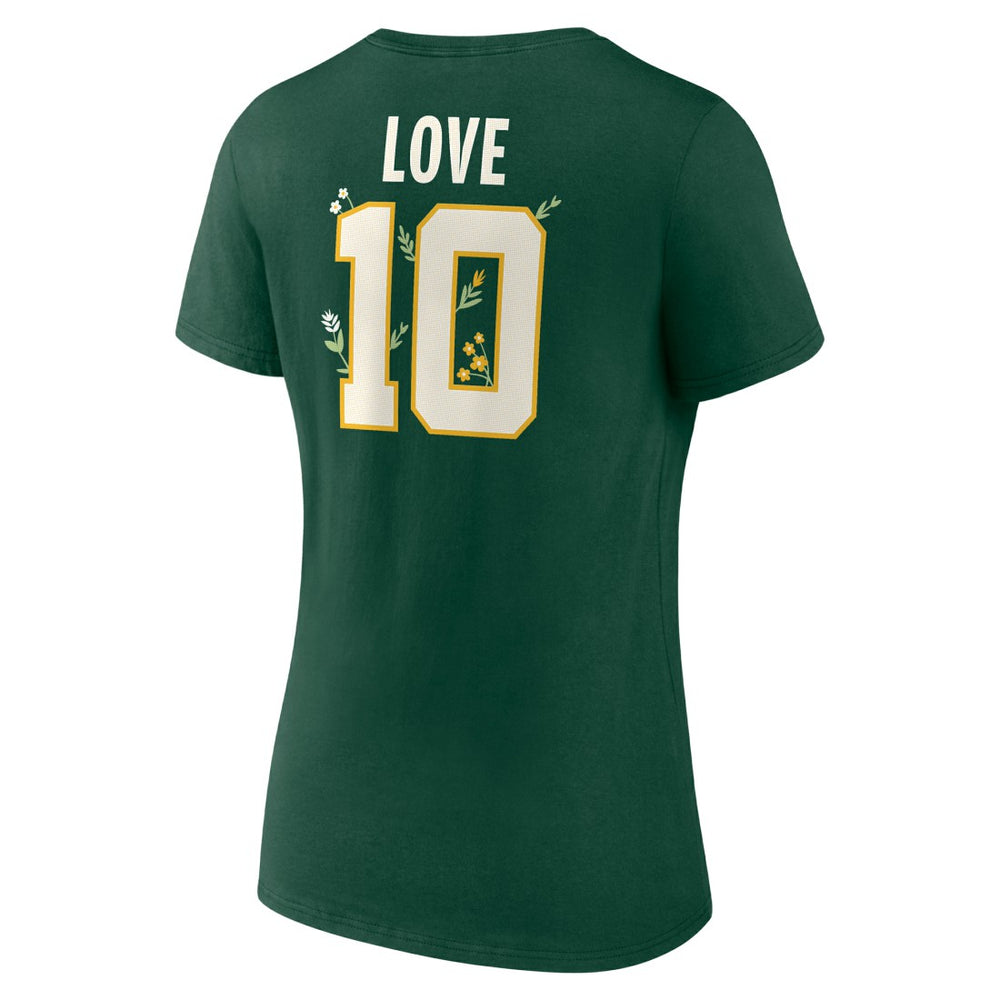 Jordan Love Green Bay Packers Women's Floral Name & Number V-Neck T-Shirt - Green sale