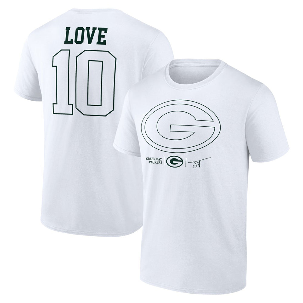 Jordan Love Green Bay Packers Tonal Name & Number T-Shirt - White cheap