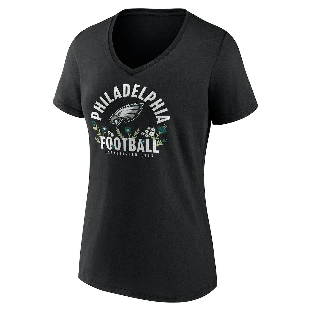 Saquon Barkley Philadelphia Eagles Women's Floral Name & Number V-Neck T-Shirt - Black cheap