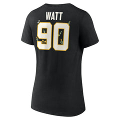 T.J. Watt Pittsburgh Steelers Women's Floral Name & Number V-Neck T-Shirt - Black discount