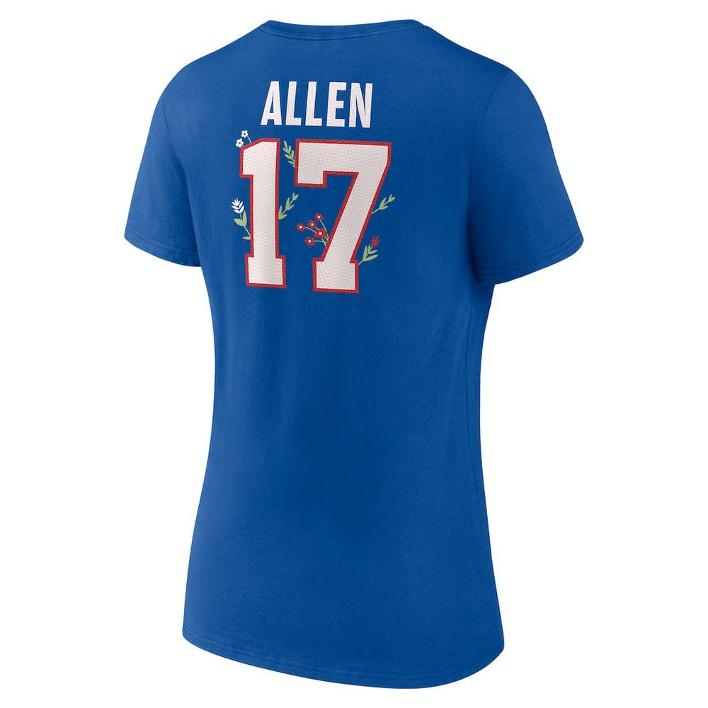Josh Allen Buffalo Bills Women's Floral Name & Number V-Neck T-Shirt - Royal cheap
