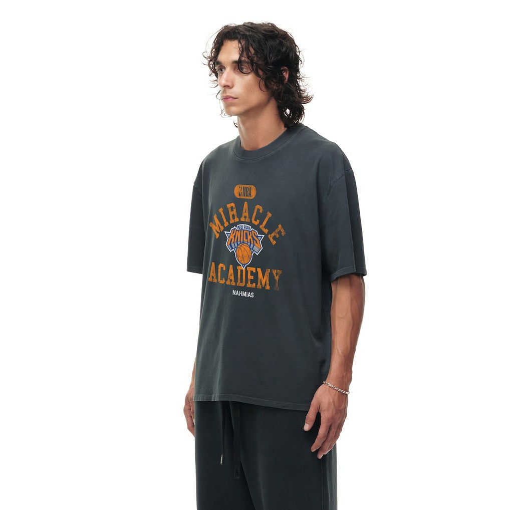 New York Knicks Unisex Miracle Academy x NBA Collection Vintage Boxy T-shirt - Heather Black for sale