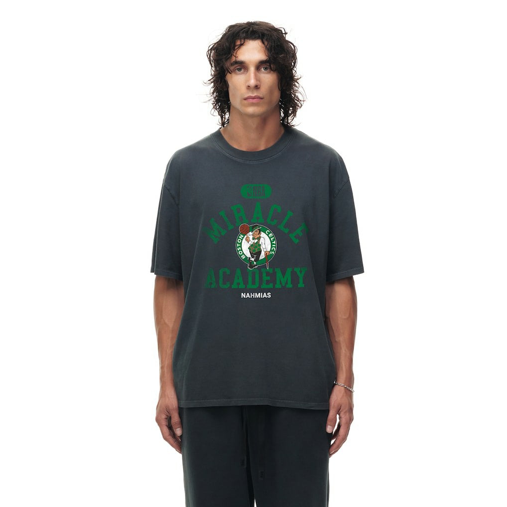 Boston Celtics Unisex Miracle Academy x NBA Collection Vintage Boxy T-shirt - Heather Black discount
