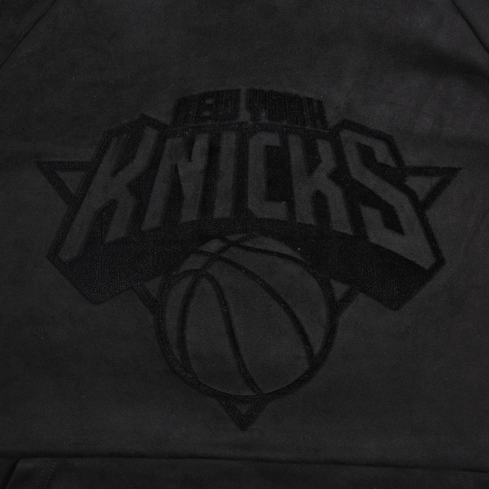 New York Knicks Protege Eco-Friendly Functional Suede Fashion Tonal Hoodie - Black for sale