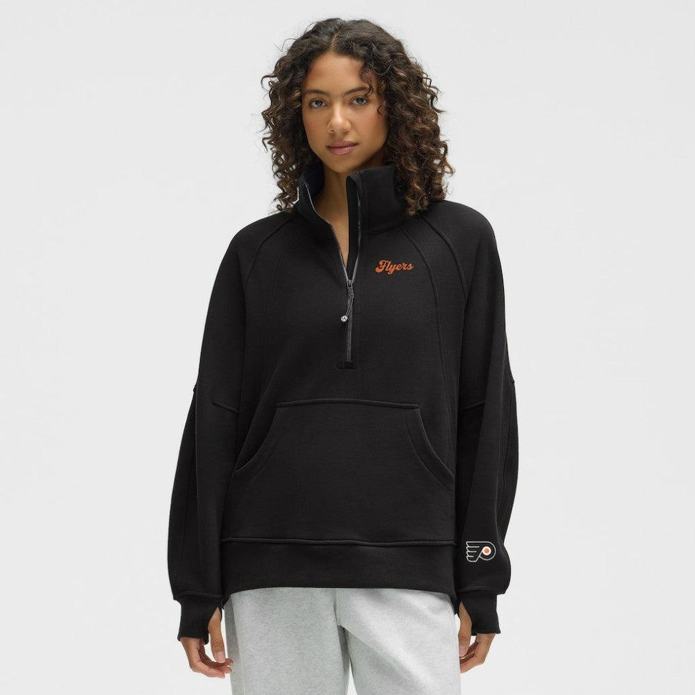 Philadelphia Flyers lululemon Women's Long Scuba Oversized Half-Zip Funnel Neck Black