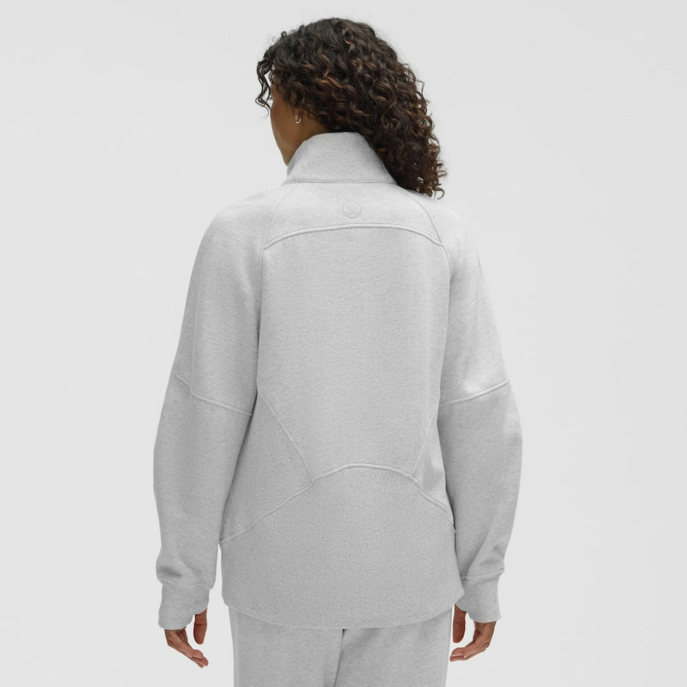 Edmonton Oilers lululemon Women's Long Scuba Oversized Half-Zip Funnel Neck Heathered Core Ultra Light Grey