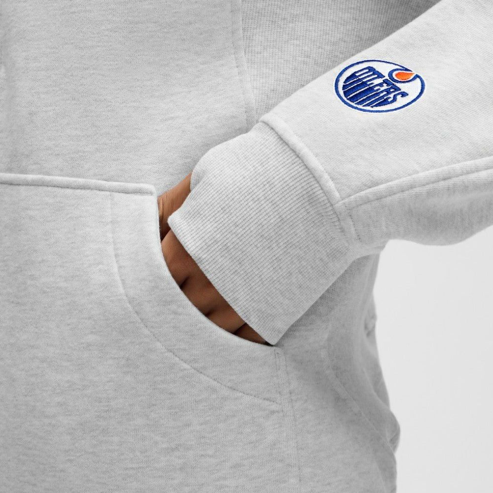 Edmonton Oilers lululemon Women's Long Scuba Oversized Half-Zip Funnel Neck Heathered Core Ultra Light Grey
