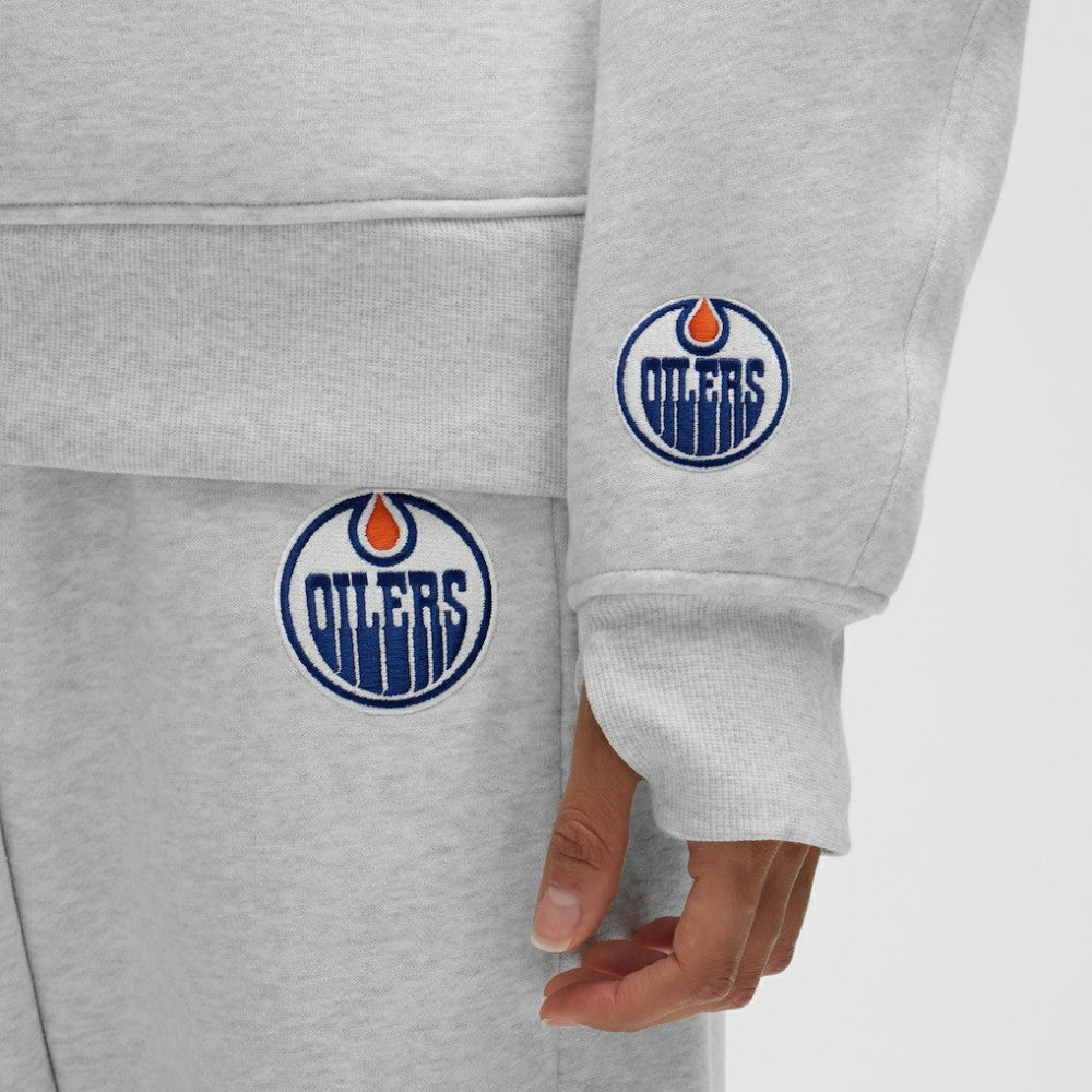 Edmonton Oilers lululemon Women's Long Scuba Oversized Half-Zip Funnel Neck Heathered Core Ultra Light Grey