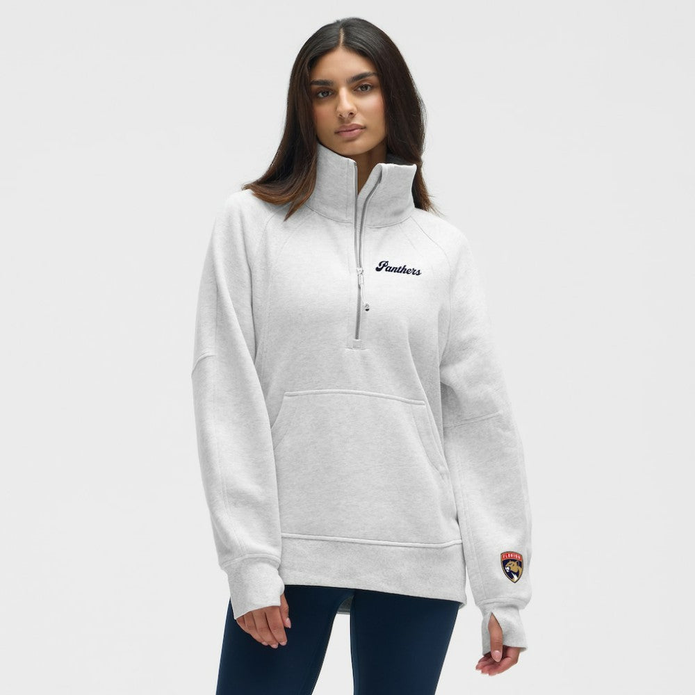 Florida Panthers lululemon Women's Long Scuba Oversized Half-Zip Funnel Neck Heathered Core Ultra Light Grey