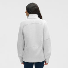 New Jersey Devils lululemon Women's Long Scuba Oversized Half-Zip Funnel Neck Heathered Core Ultra Light Grey