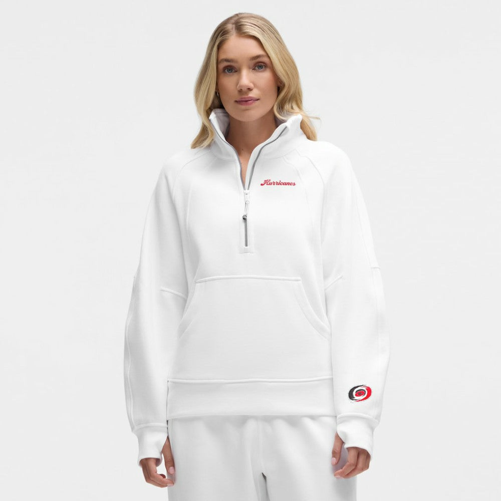Carolina Hurricanes lululemon Women's Long Scuba Oversized Half-Zip Funnel Neck White