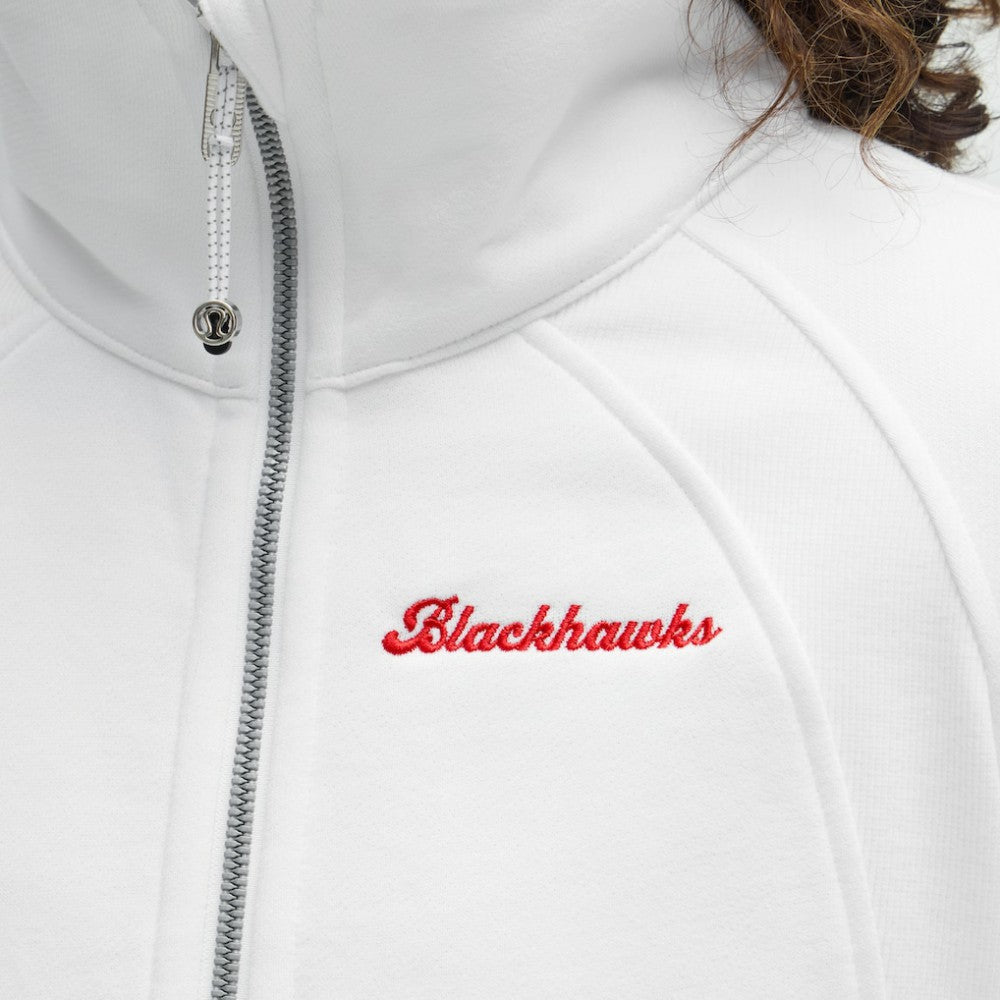 Chicago Blackhawks lululemon Women's Long Scuba Oversized Half-Zip Funnel Neck White