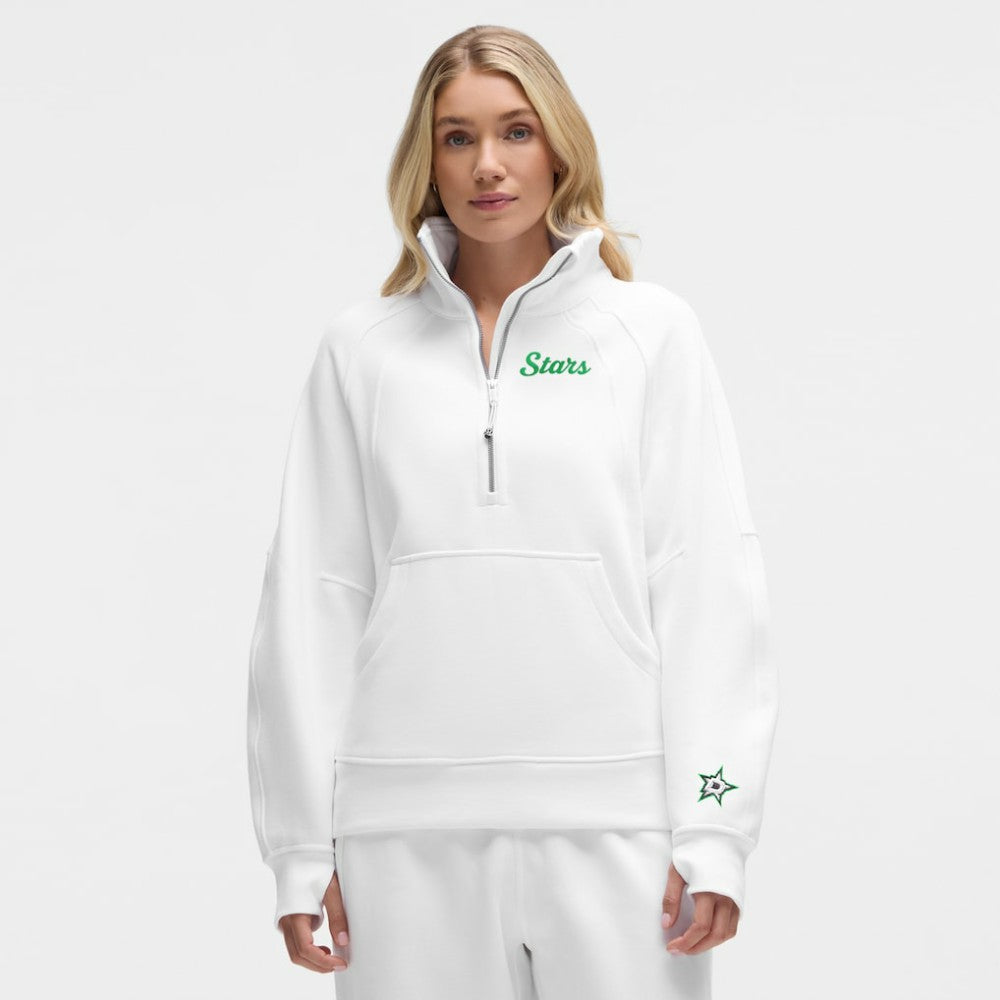Dallas Stars lululemon Women's Long Scuba Oversized Half-Zip Funnel Neck White