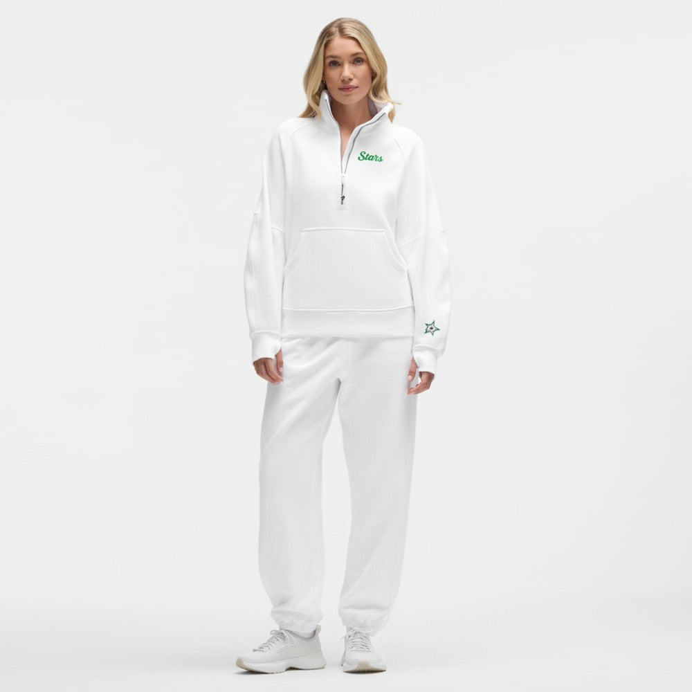Dallas Stars lululemon Women's Long Scuba Oversized Half-Zip Funnel Neck White
