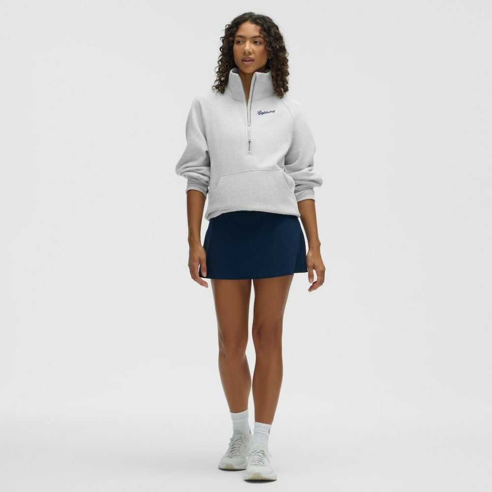 Tampa Bay Lightning lululemon Women's Long Scuba Oversized Half-Zip Funnel Neck Heathered Core Ultra Light Grey