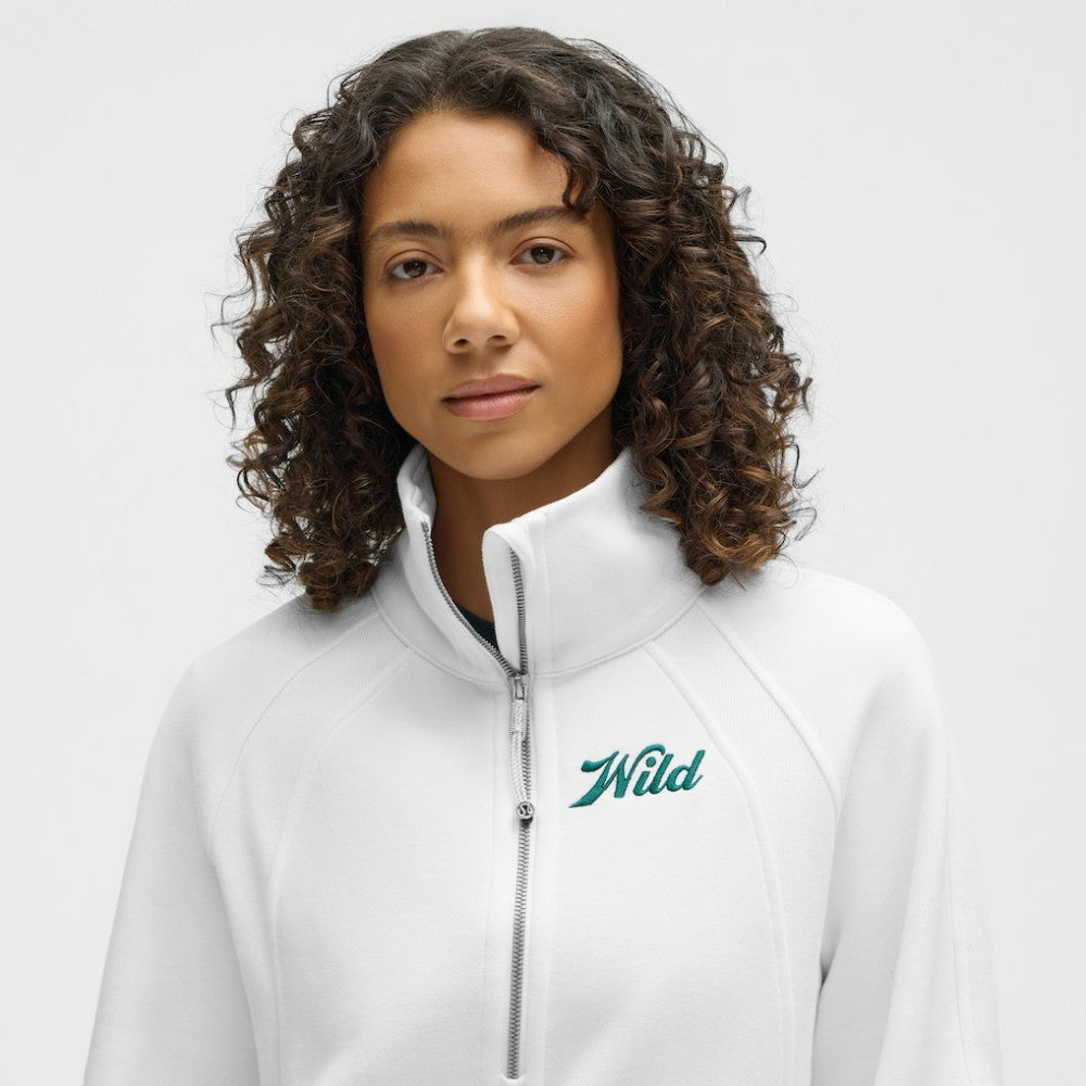Minnesota Wild lululemon Women's Long Scuba Oversized Half-Zip Funnel Neck White