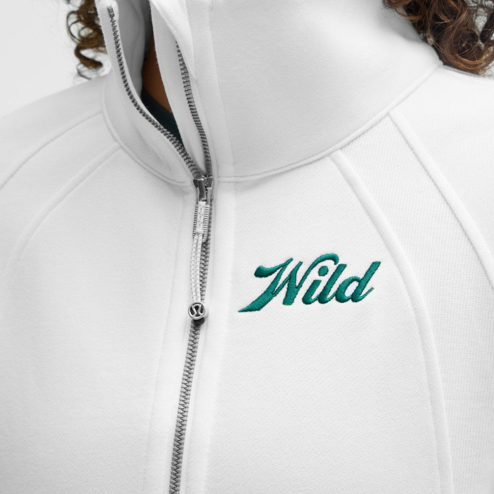Minnesota Wild lululemon Women's Long Scuba Oversized Half-Zip Funnel Neck White