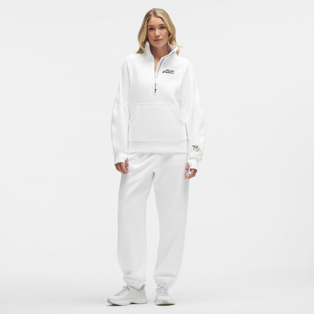 Nashville Predators lululemon Women's Long Scuba Oversized Half-Zip Funnel Neck White