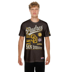 San Diego Padres  Oversized Throwback Distressed T-Shirt - Brown | New Era