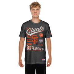 San Francisco Giants  Oversized Throwback Distressed T-Shirt - Black | New Era