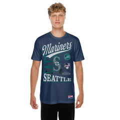 Seattle Mariners  Oversized Throwback Distressed T-Shirt - Navy | New Era