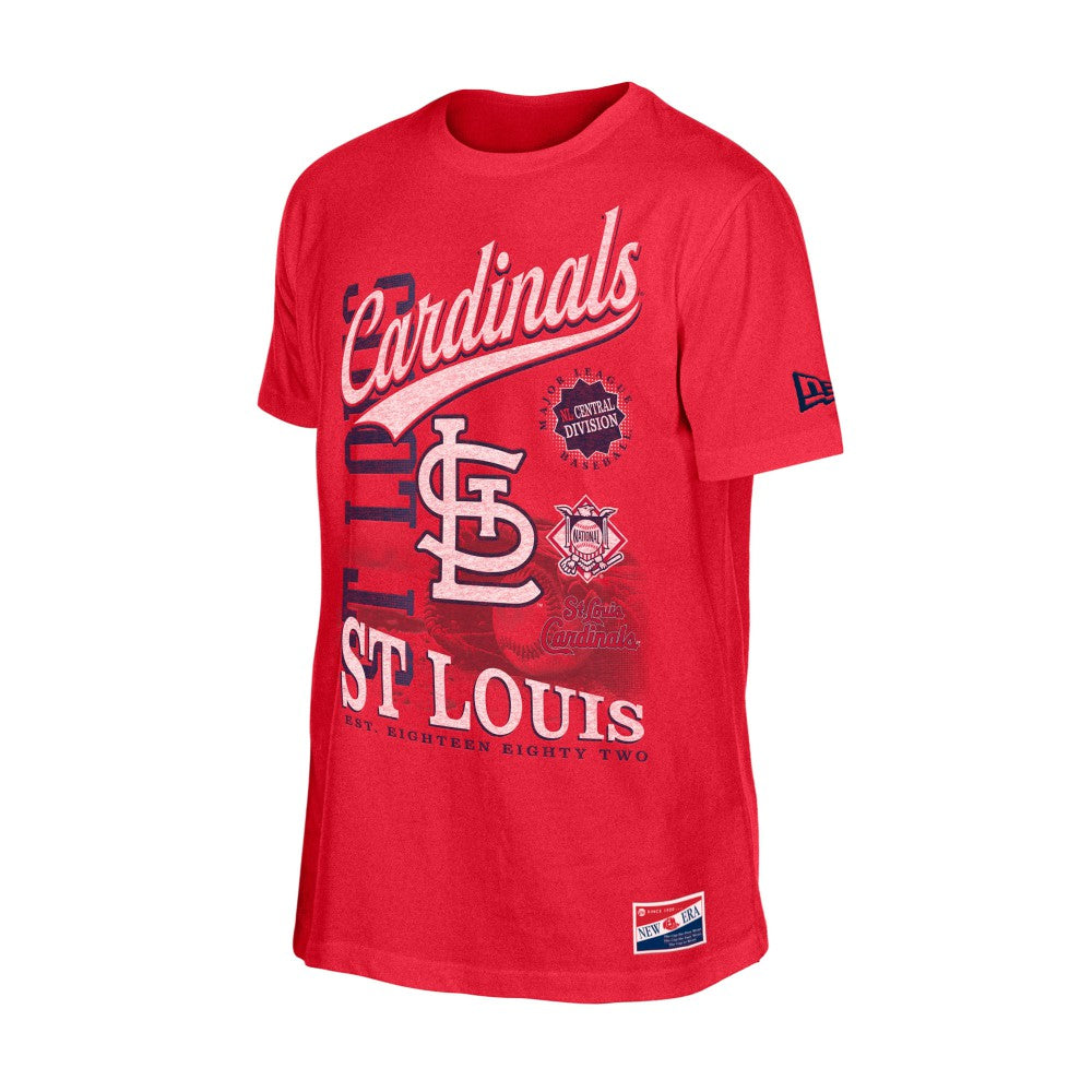 St. Louis Cardinals  Oversized Throwback Distressed T-Shirt - Red | New Era