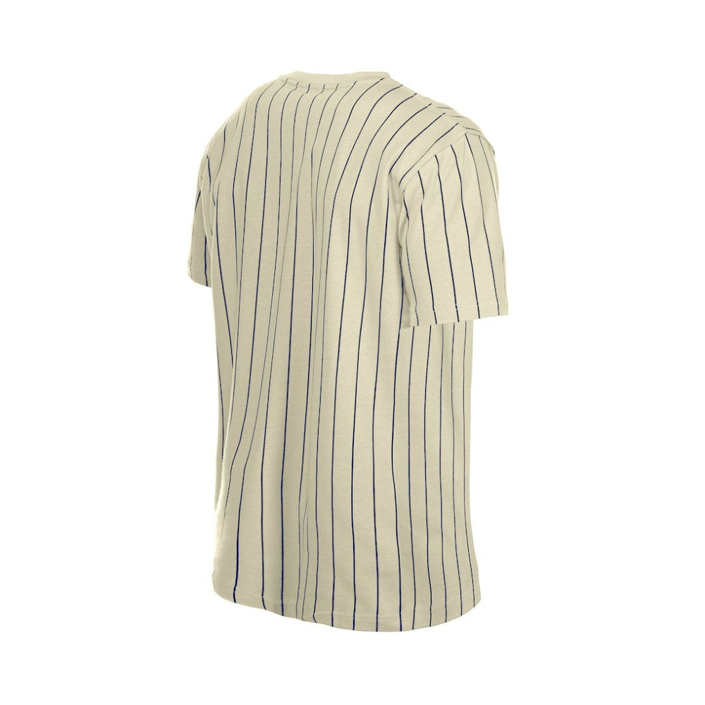 Los Angeles Dodgers Throwback Meshback Pinstripe T-Shirt - Cream | New Era