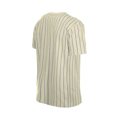 Atlanta Braves Throwback Meshback Pinstripe T-Shirt - Cream | New Era