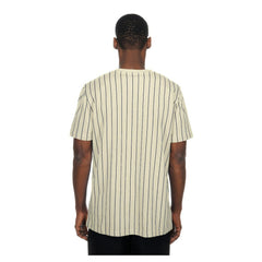 Chicago Cubs Throwback Meshback Pinstripe T-Shirt - Cream | New Era