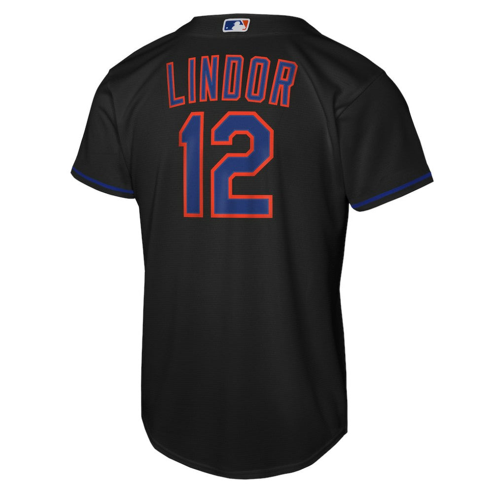Francisco Lindor New York Mets Youth Alternate Replica Jersey - Black | Nike