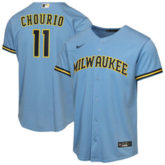 Jackson Chourio Milwaukee Brewers Youth Road Replica Jersey - Light Blue | Nike