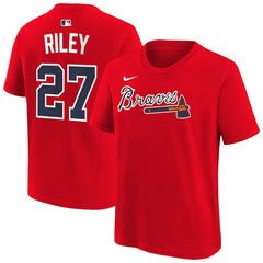 Austin Riley Atlanta Braves Youth Name & Number T-Shirt - Red | Nike