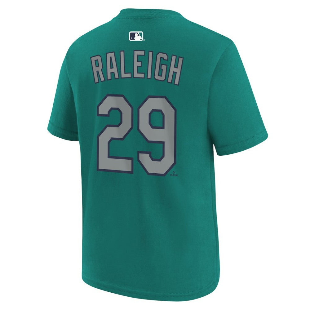 Cal Raleigh Seattle Mariners Youth Name & Number T-Shirt - Teal | Nike