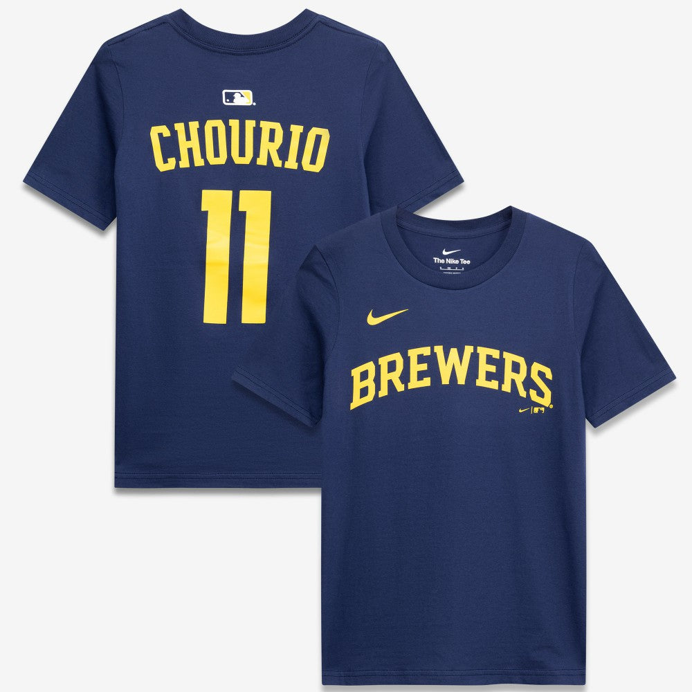 Jackson Chourio Milwaukee Brewers Youth Name & Number T-Shirt - Navy | Nike
