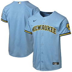 Milwaukee Brewers Youth Road Stadium Jersey - Powder Blue | Nike