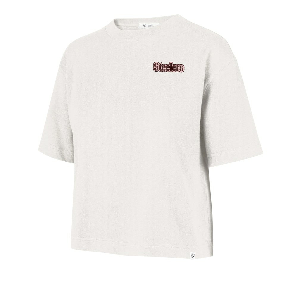 Pittsburgh Steelers '47 Women's Love Letter Reed City T-Shirt - Cream on sale