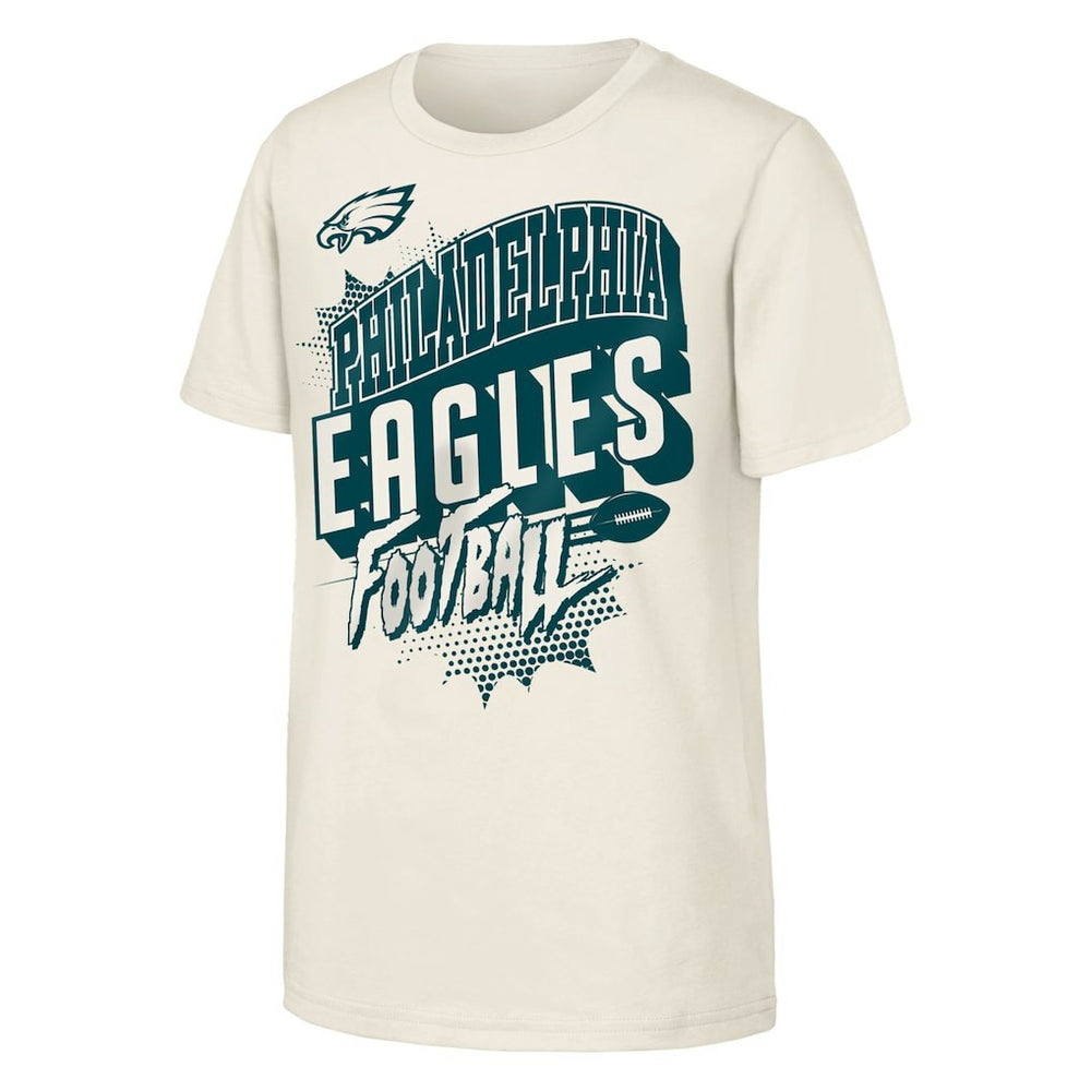 Philadelphia Eagles Outerstuff Youth Action Comic T-Shirt - Natural for sale