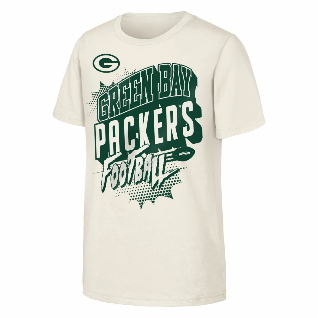 Green Bay Packers Outerstuff Youth Action Comic T-Shirt - Natural for sale