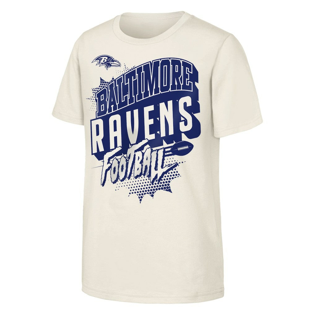 Baltimore Ravens Outerstuff Youth Action Comic T-Shirt - Natural discount