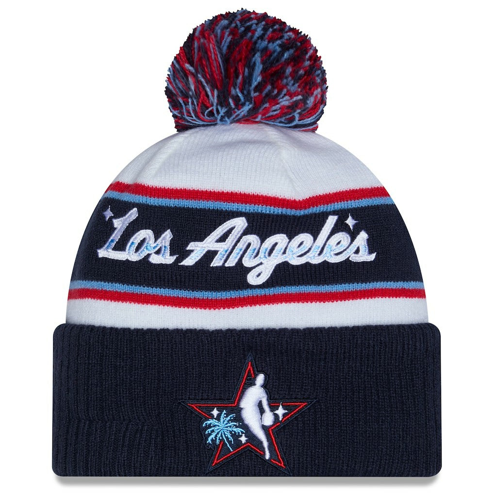 2026 NBA All-Star Game Cuffed Knit Hat with Pom - White/Navy | New Era sale