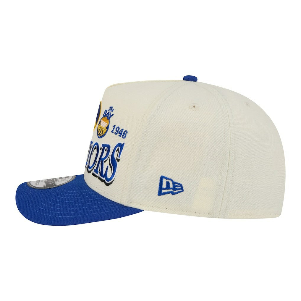 Golden State Warriors Stretched 2-Tone A-Frame 9FIFTY Adjustable Hat sale - Cream/Royal | New Era outlet