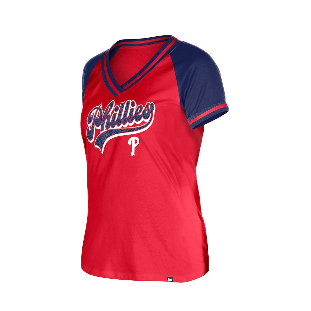 Philadelphia Phillies Women's Gameday V-Neck T-Shirt - Red | New Era