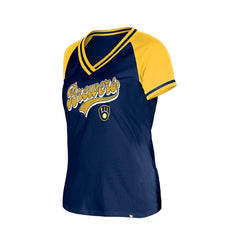 Milwaukee Brewers Women's Gameday V-Neck T-Shirt - Navy | New Era