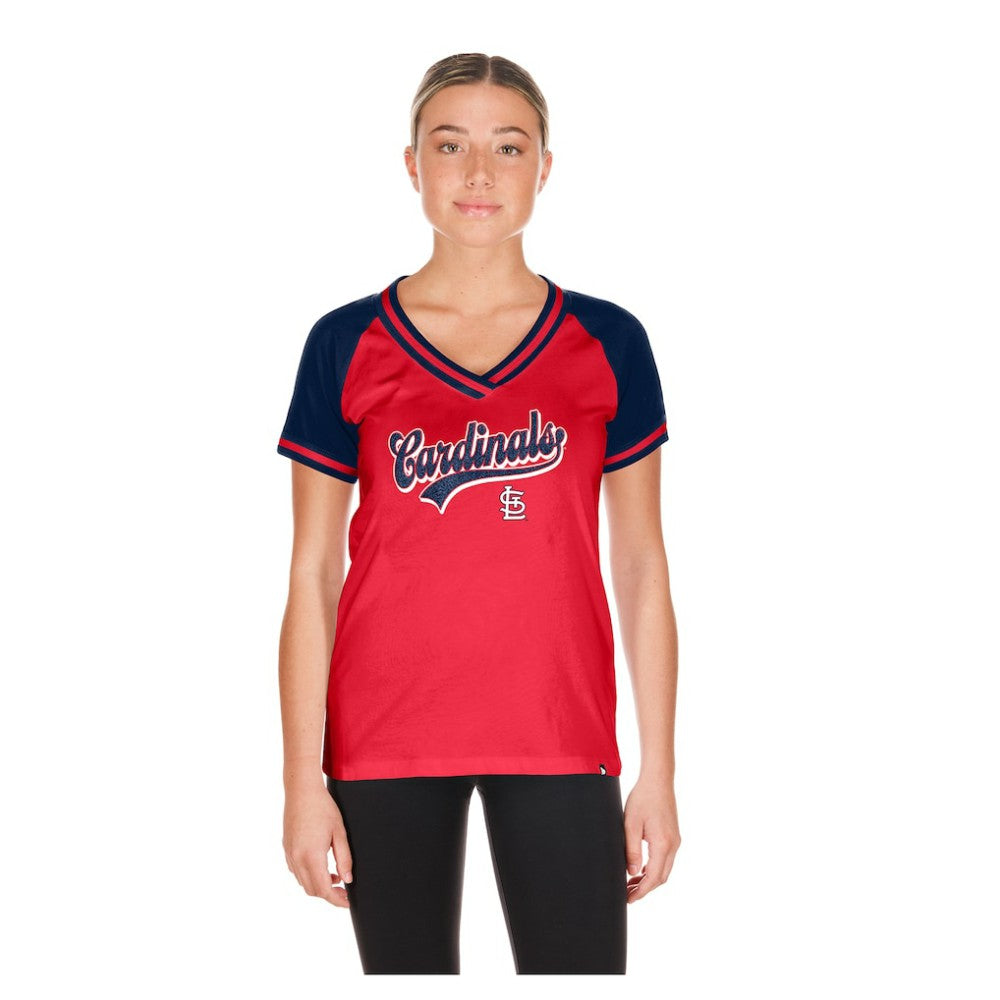 St. Louis Cardinals Women's Gameday V-Neck T-Shirt - Red | New Era