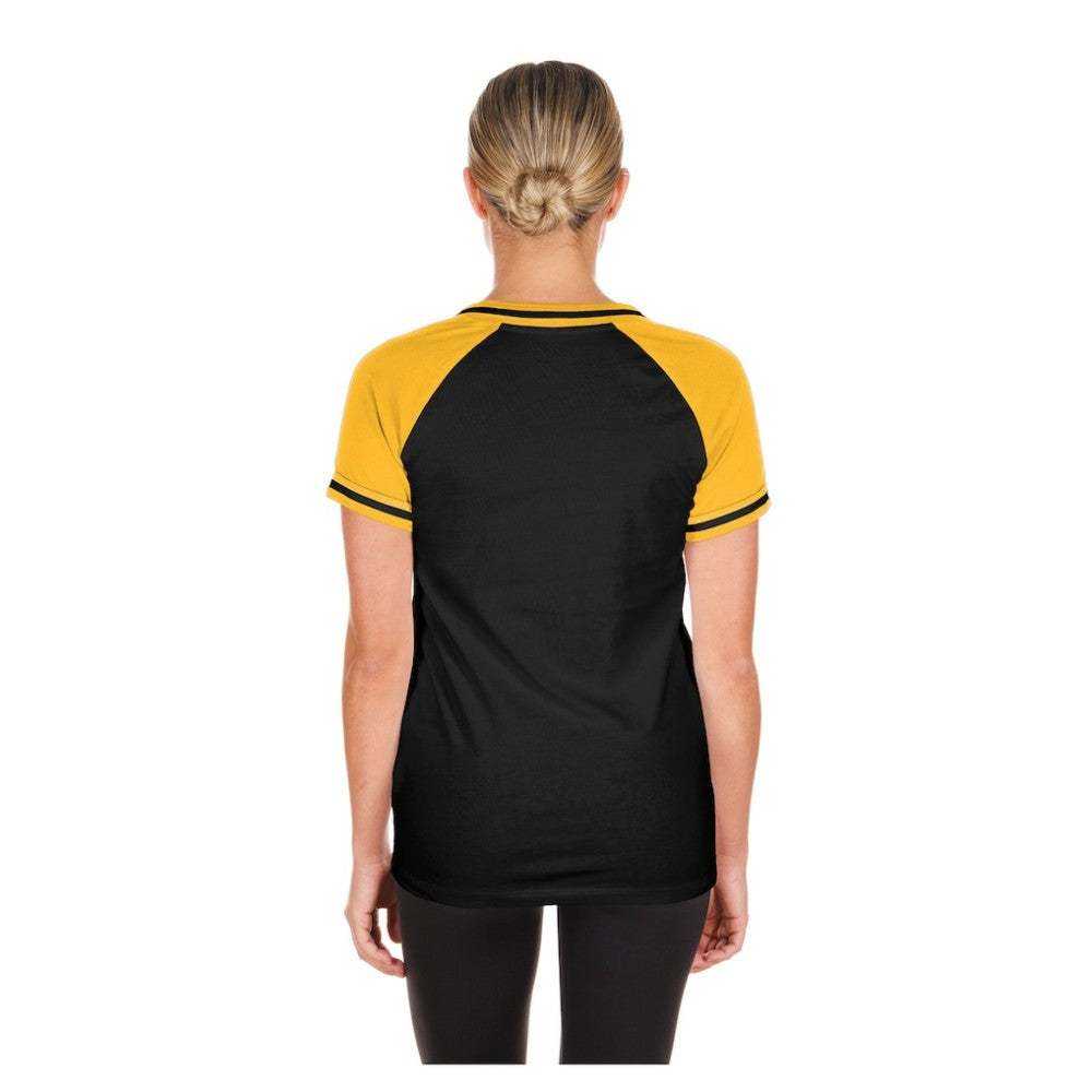 Pittsburgh Pirates Women's Gameday V-Neck T-Shirt - Black | New Era