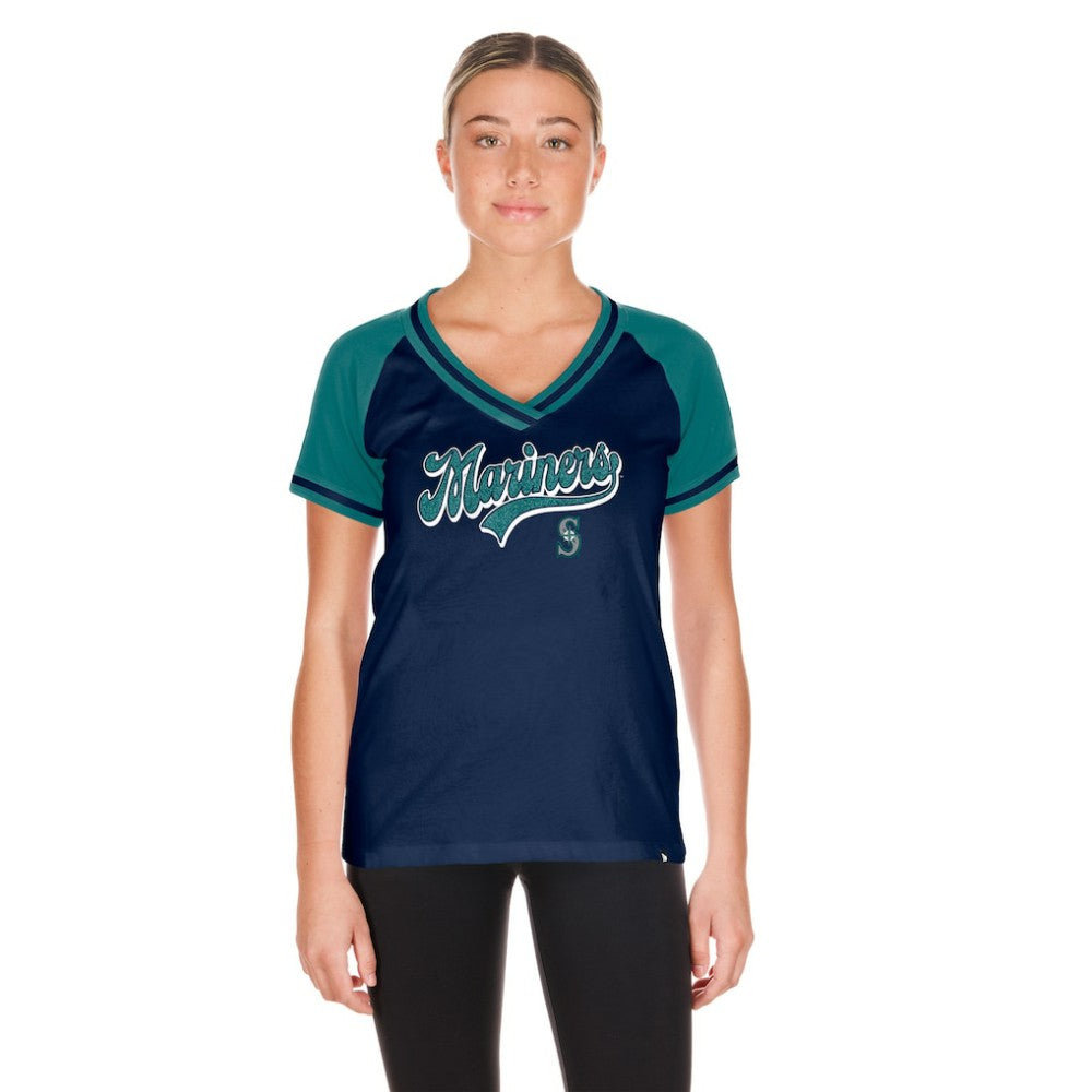 Seattle Mariners Women's Gameday V-Neck T-Shirt - Navy | New Era