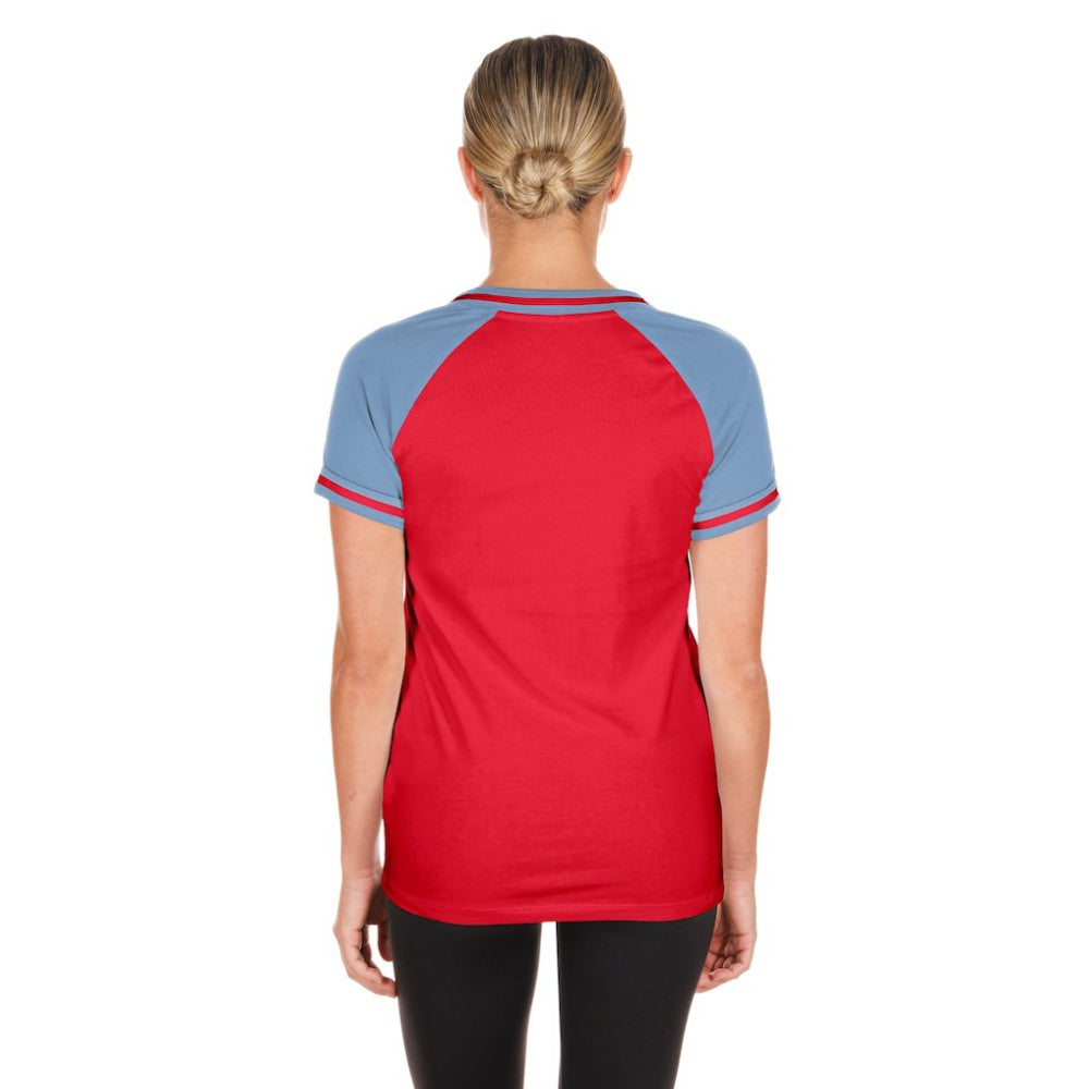 Texas Rangers Women's Gameday V-Neck T-Shirt - Red | New Era