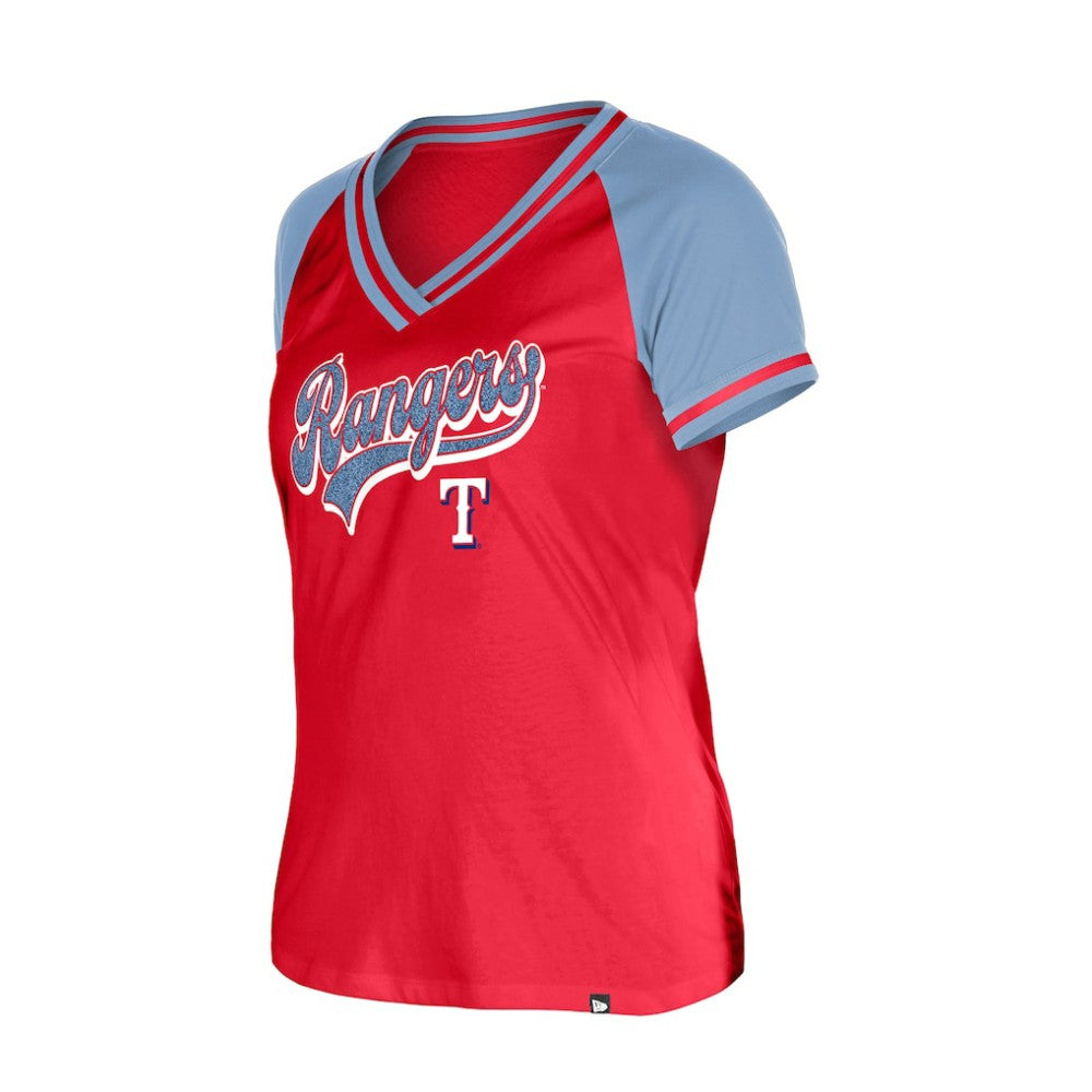 Texas Rangers Women's Gameday V-Neck T-Shirt - Red | New Era