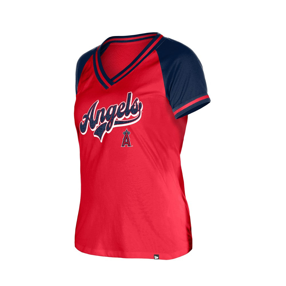 Los Angeles Angels Women's Gameday V-Neck T-Shirt - Red | New Era