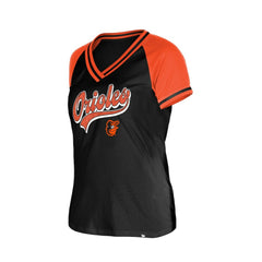 Baltimore Orioles Women's Gameday V-Neck T-Shirt - Black | New Era